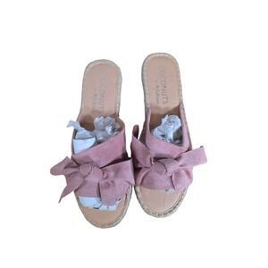 Coconuts by Matisse Now Or Never Slides 9 Pink NEW Bow Espadrille Sandal NIB